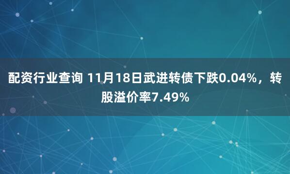 配资行业查询 11月18日武进转债下跌0.04%，转股溢价率7.49%